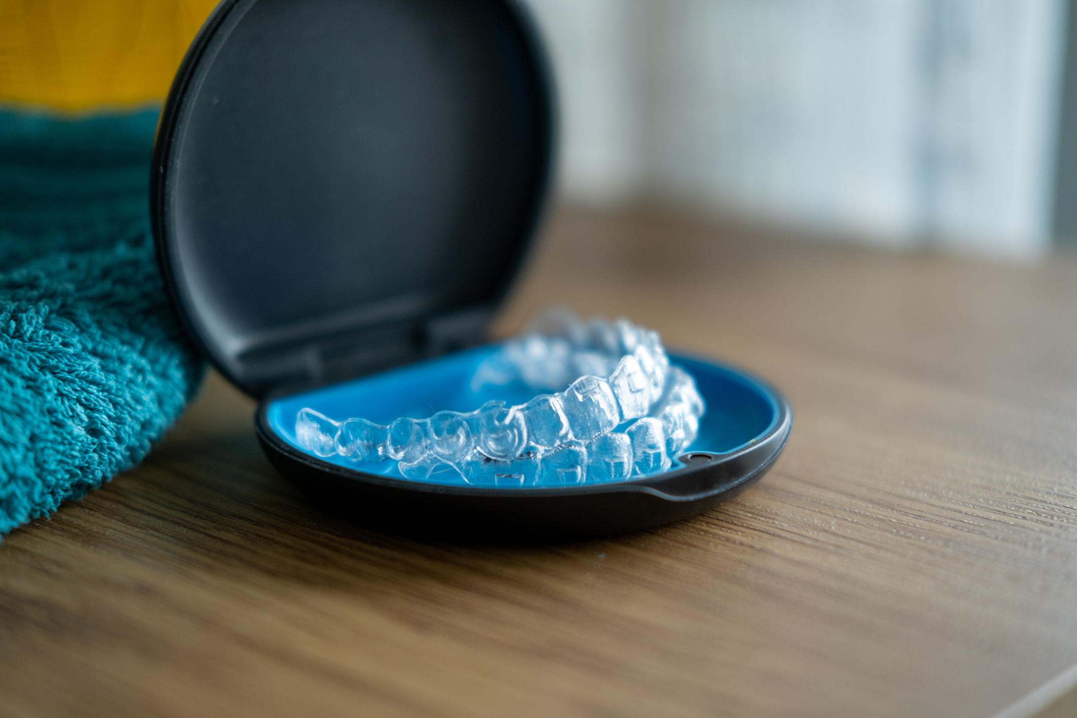 Invisible aligners for dental correction in a box.